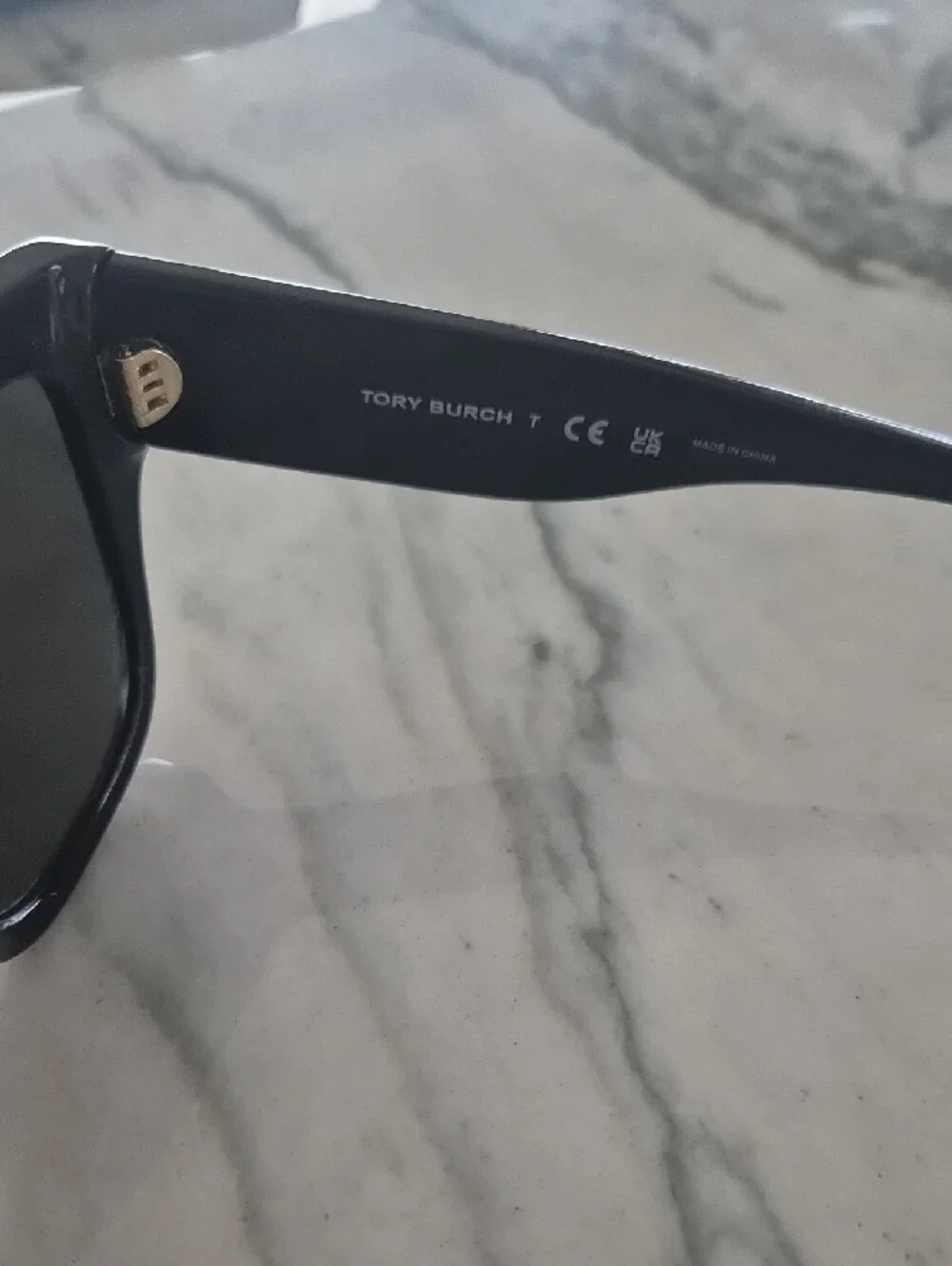 Tory Burch Black Cateye Sunglasses with White Trim